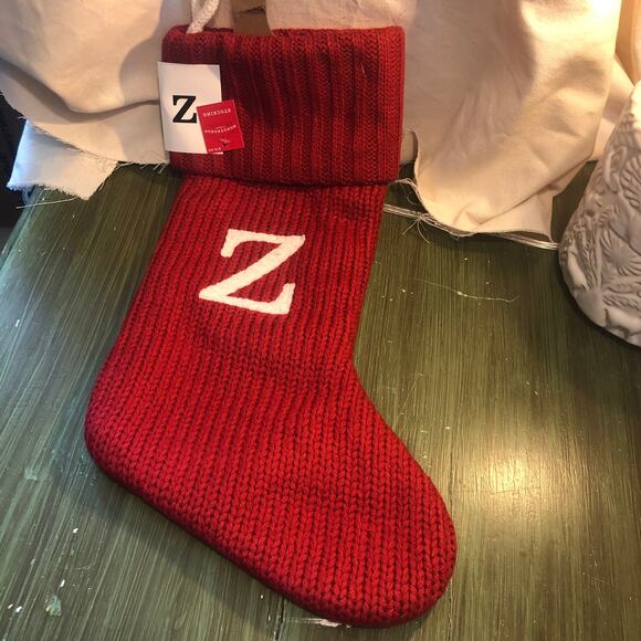 Wondershop NWT Red Monogrammed "Z"  Knit Christmas Stocking - Picture 1 of 3
